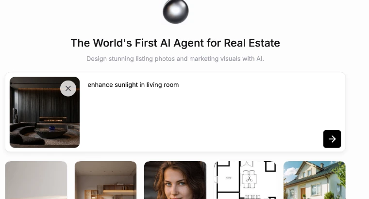 AI Chat Edit input with an uploaded room photo and a written request