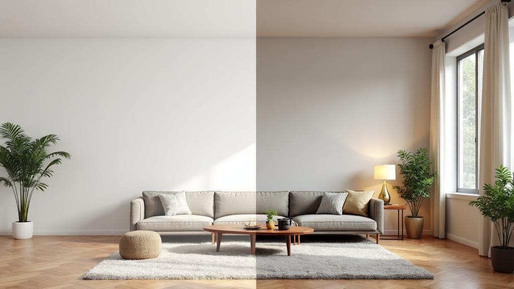 AI virtual staging transformation - before and after