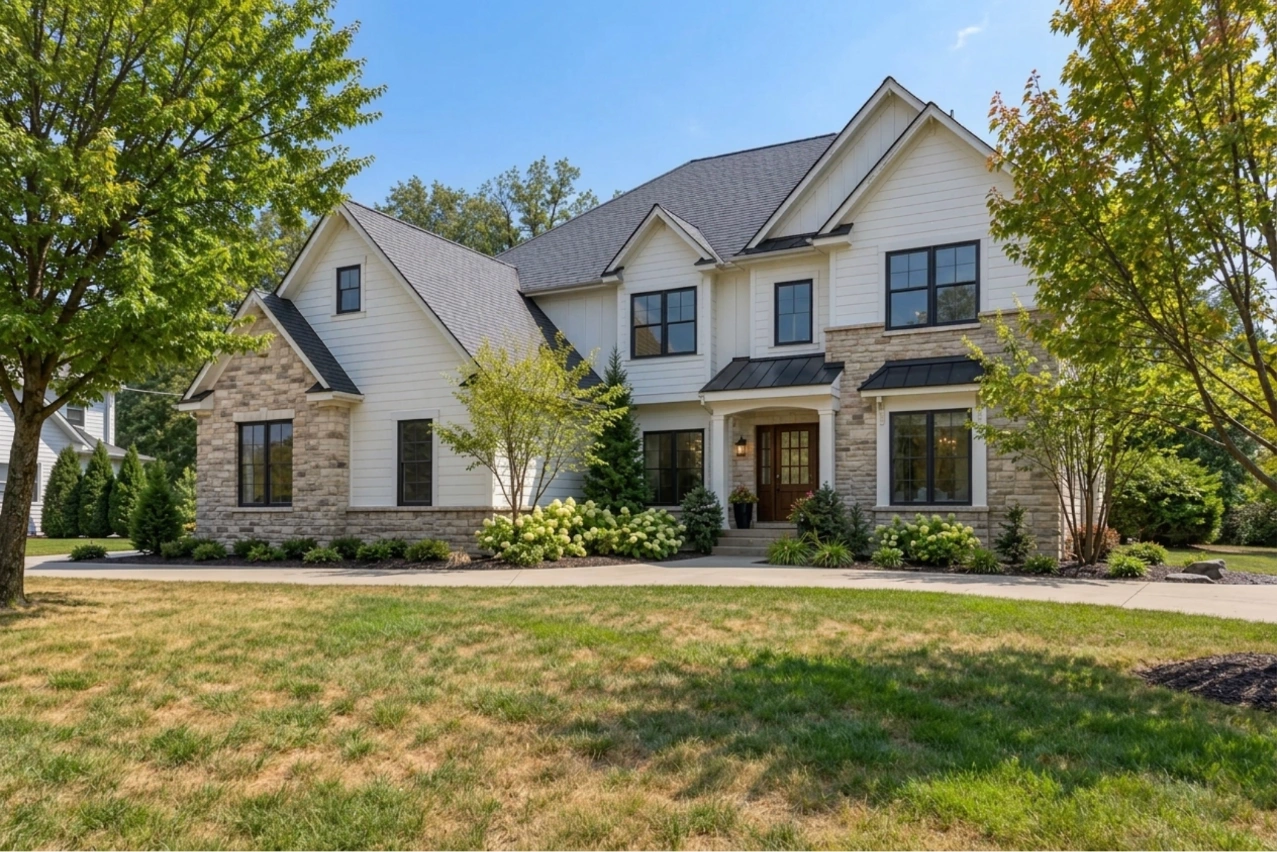 The property in sunny weather after an overcast rainy input
