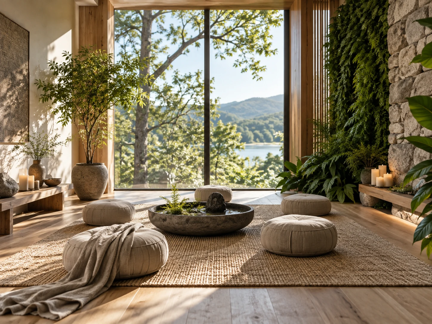 Biophilic Retreat meditation room design