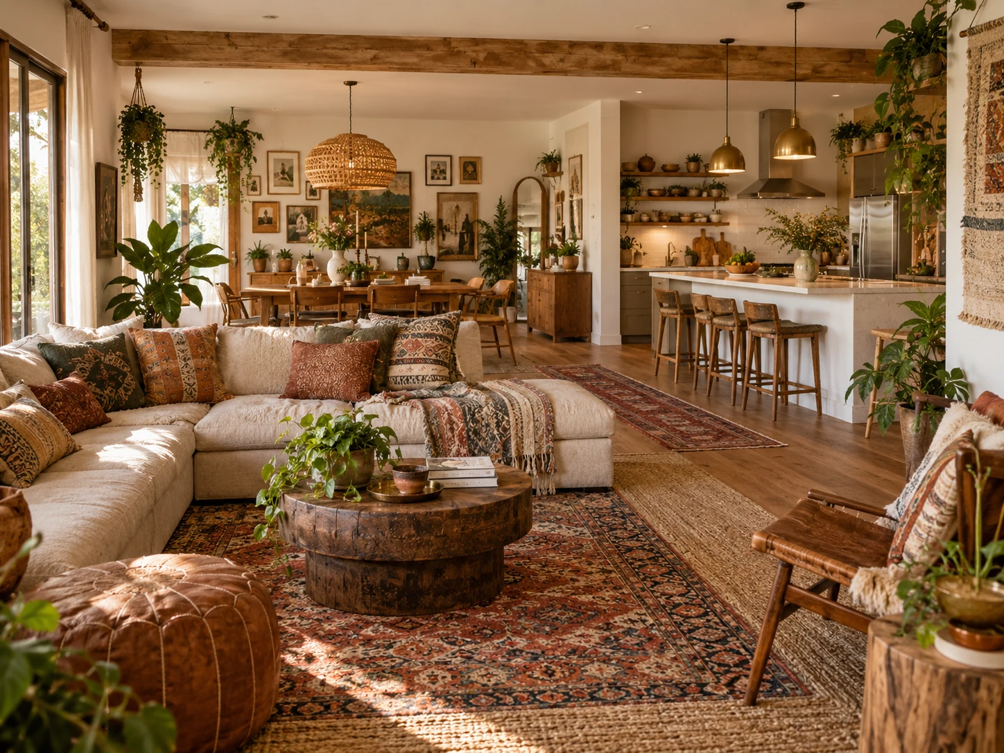 Bohemian open concept living design