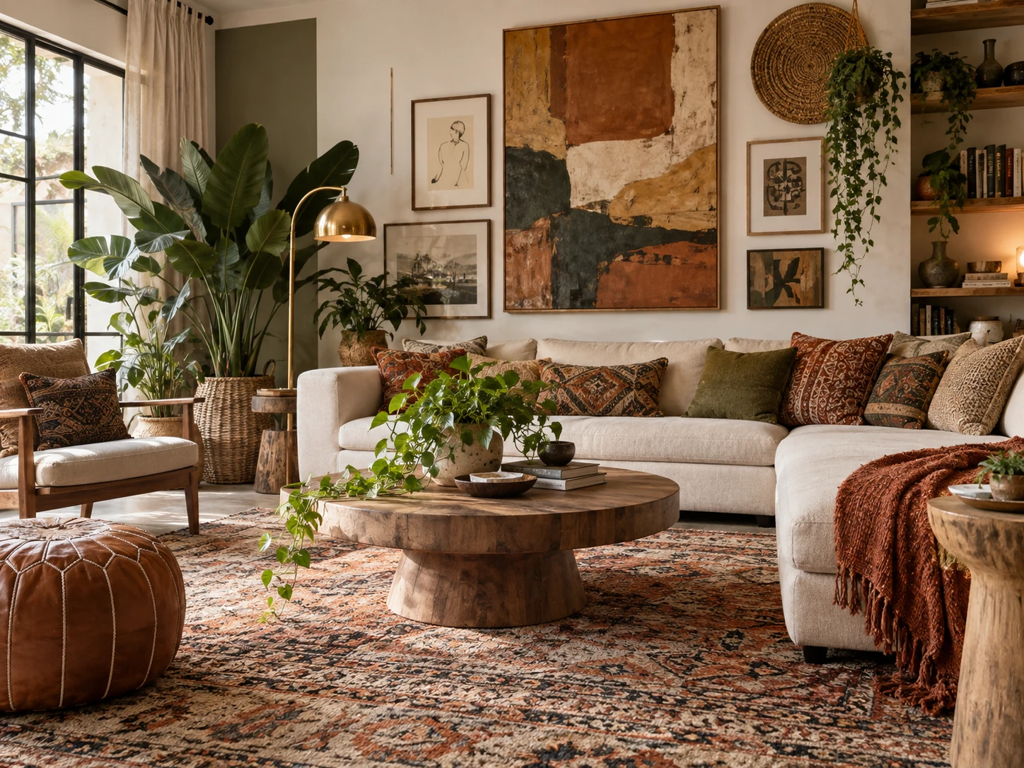 Bohemian modern living room design