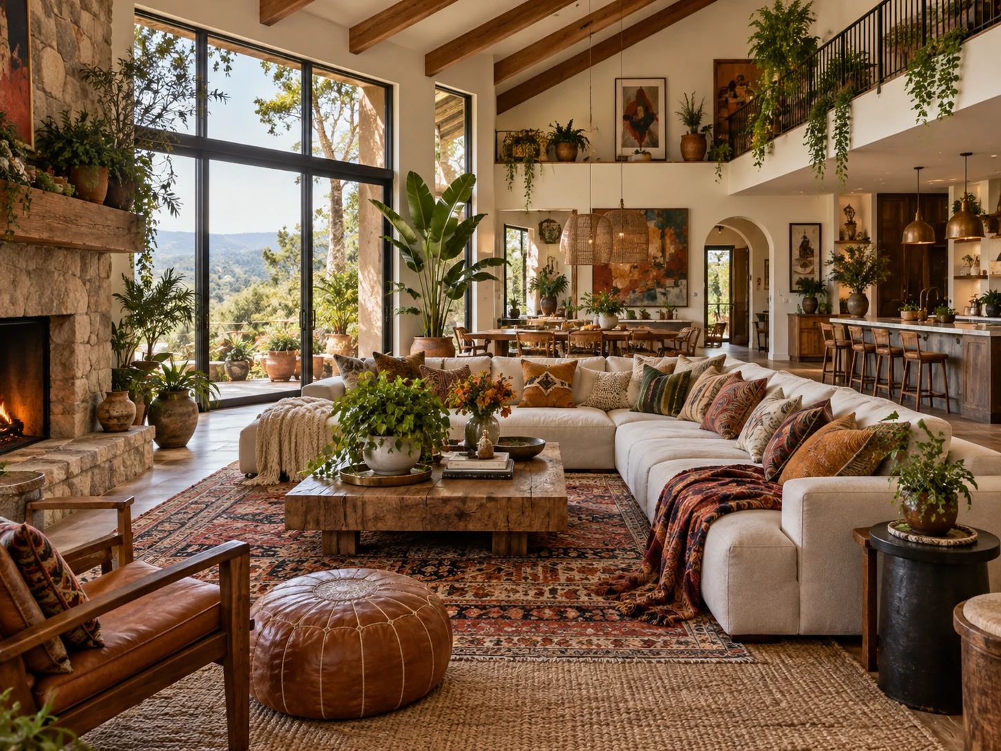 Bohemian great room design