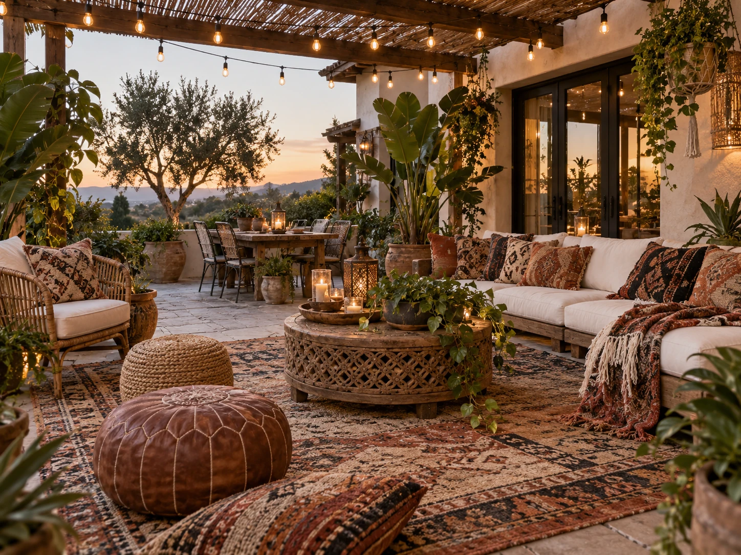 Bohemian outdoor patio design