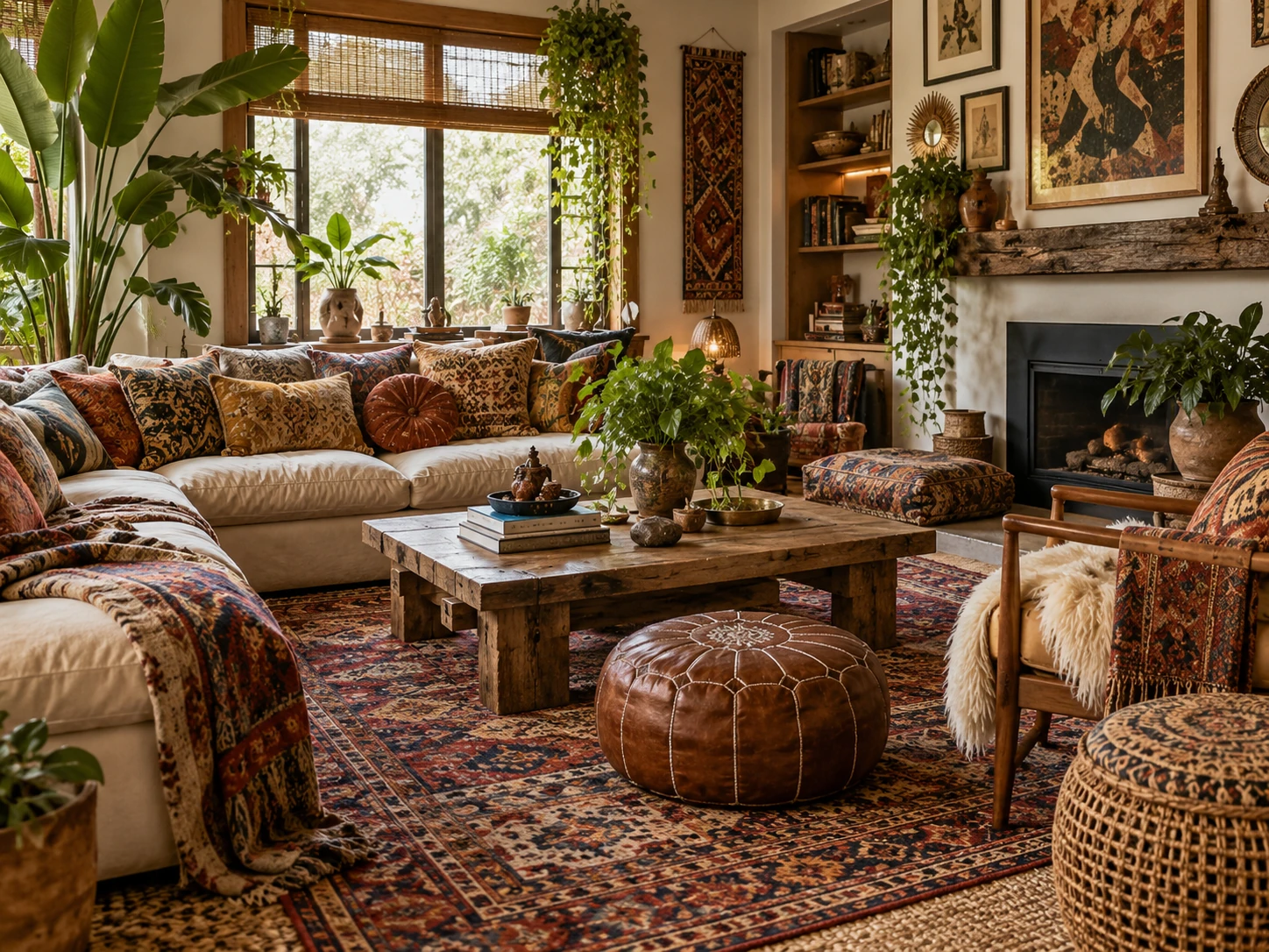 Bohemian family room design