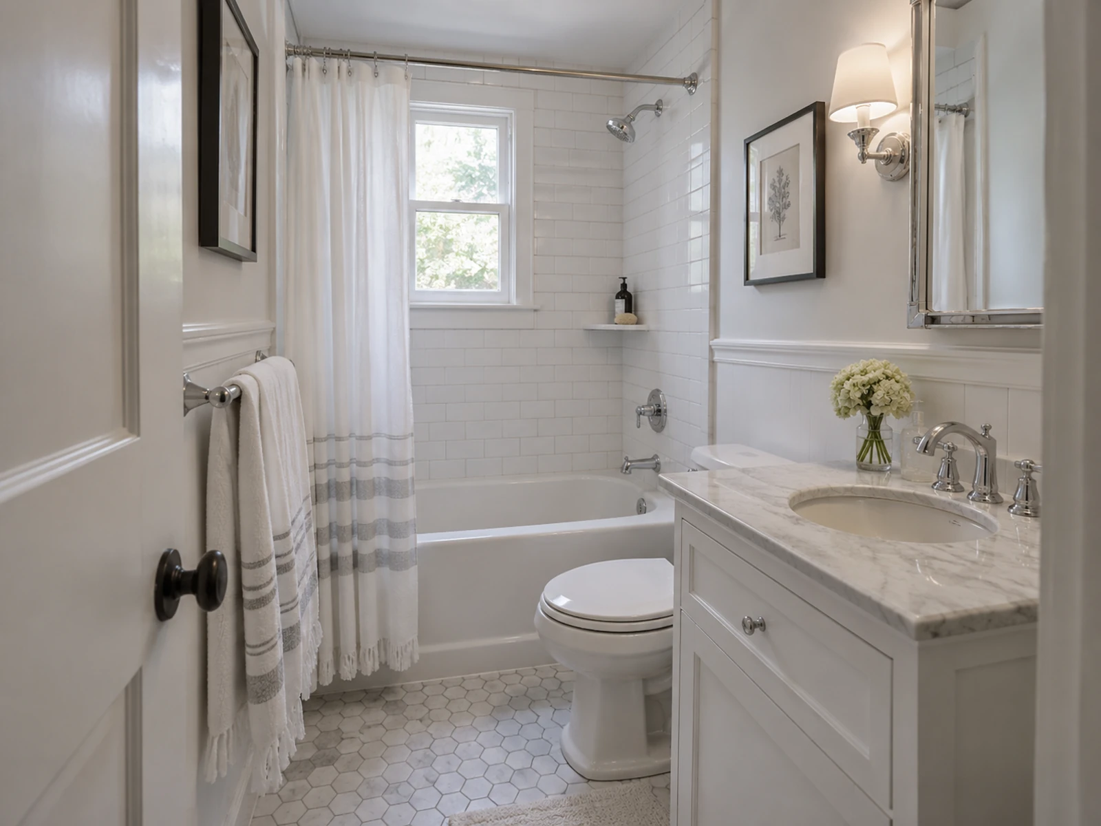 Classic White small bathroom design