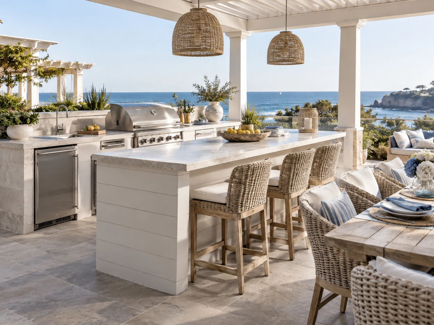 Coastal outdoor kitchen design