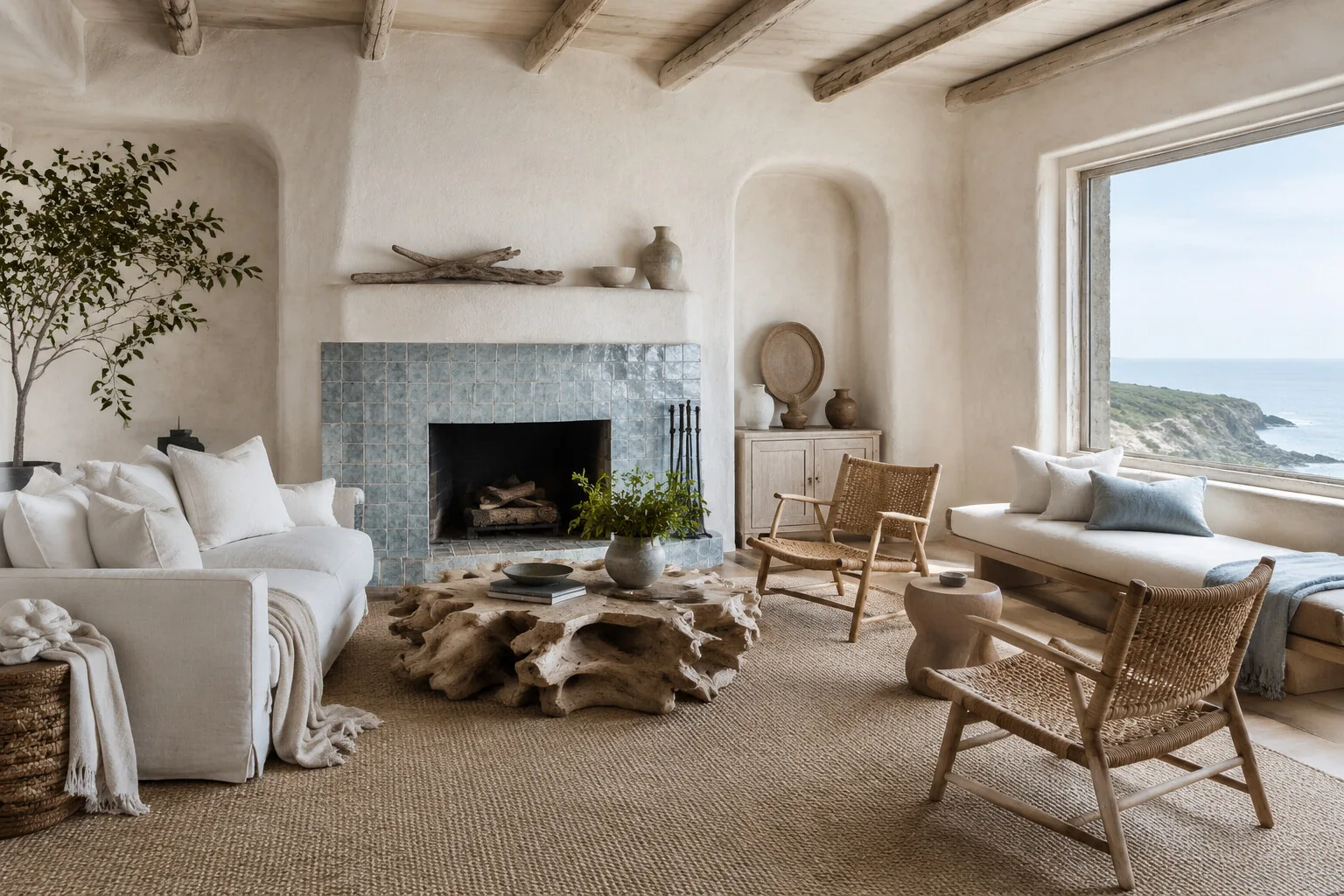 Coastal living room design