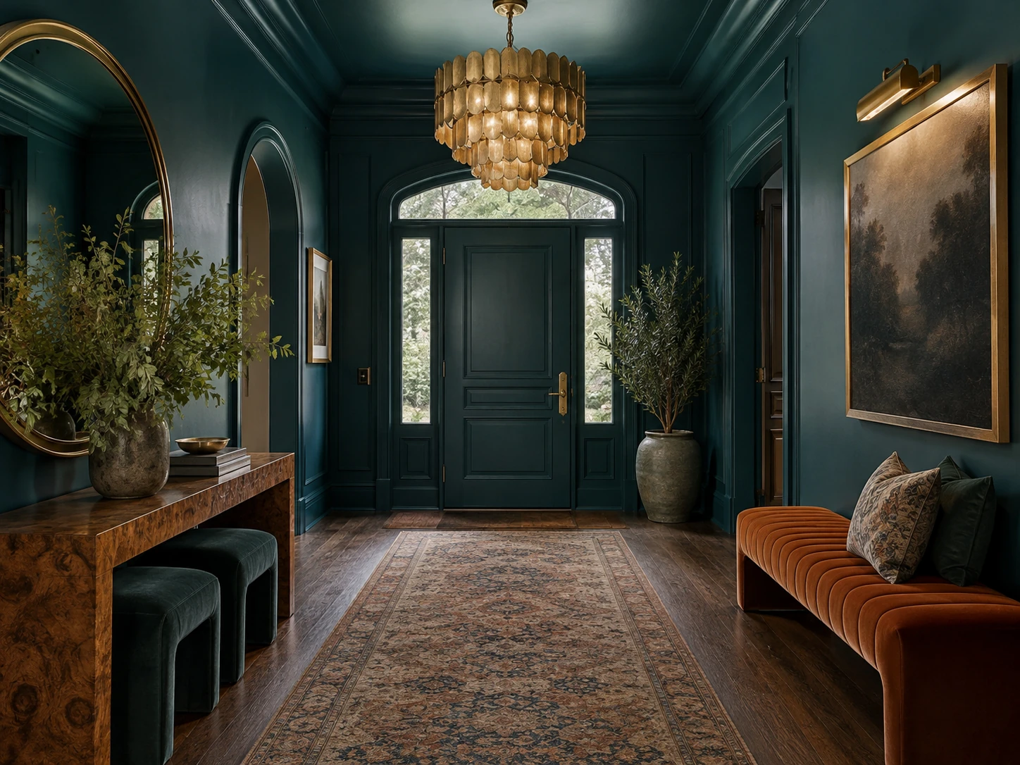 Color-Drenched Foyer entryway design