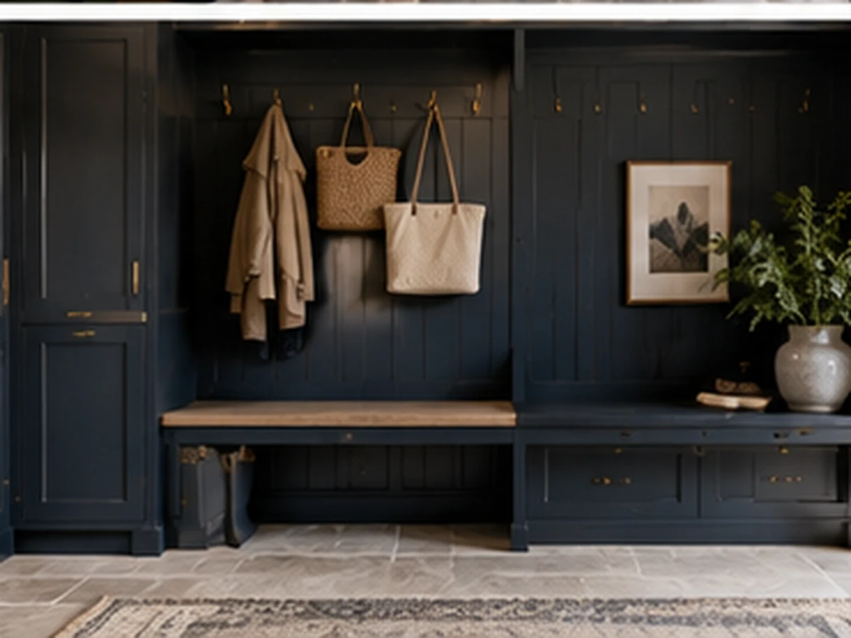 Color-Drenched Mudroom mudroom design