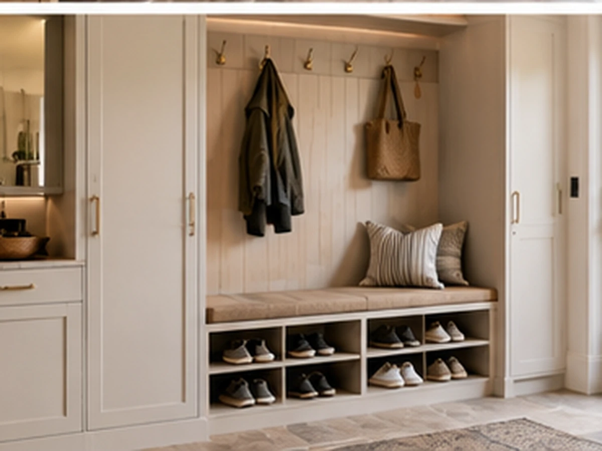 Compact Drop Zone mudroom design