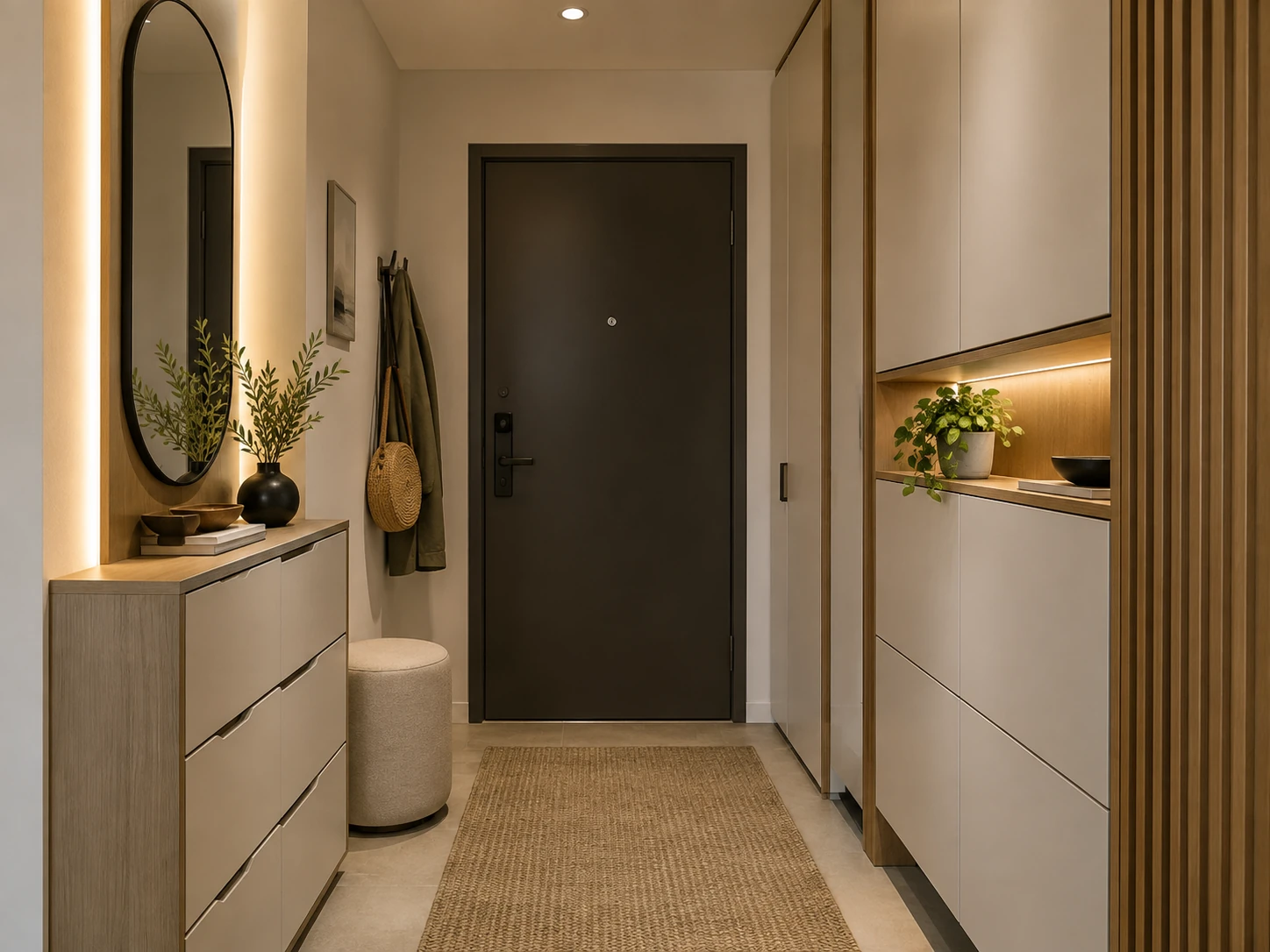 Compact Smart Entry entryway design