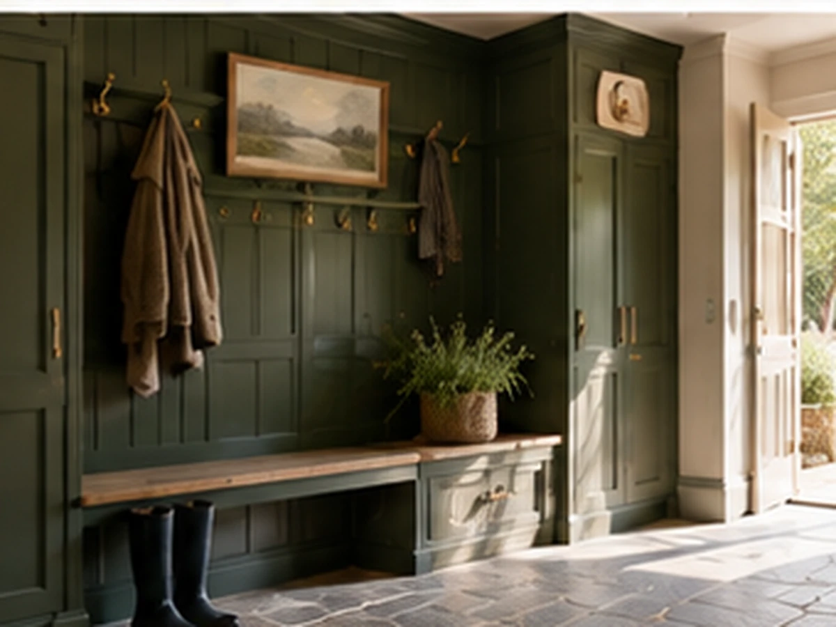 English Boot Room mudroom design