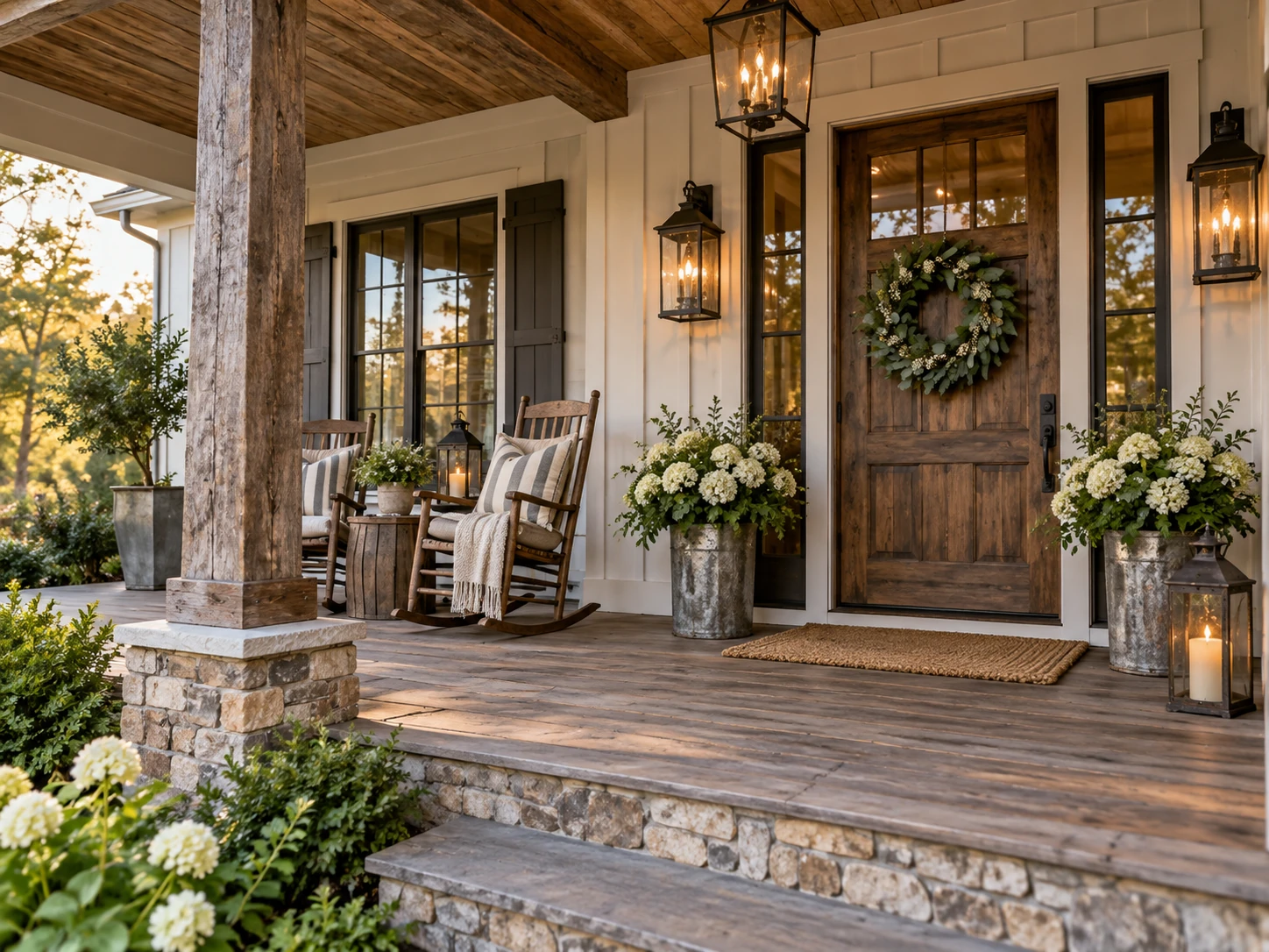 Farmhouse front porch design