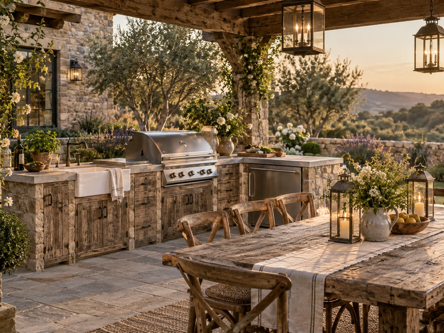 Farmhouse outdoor kitchen design
