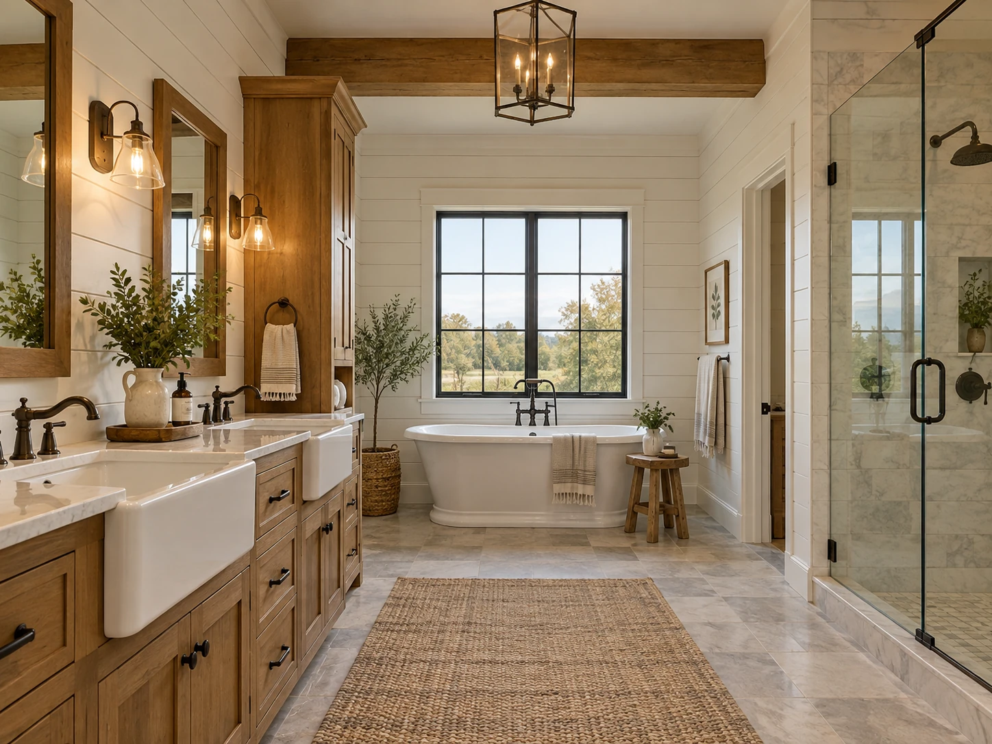 Farmhouse master bathroom design