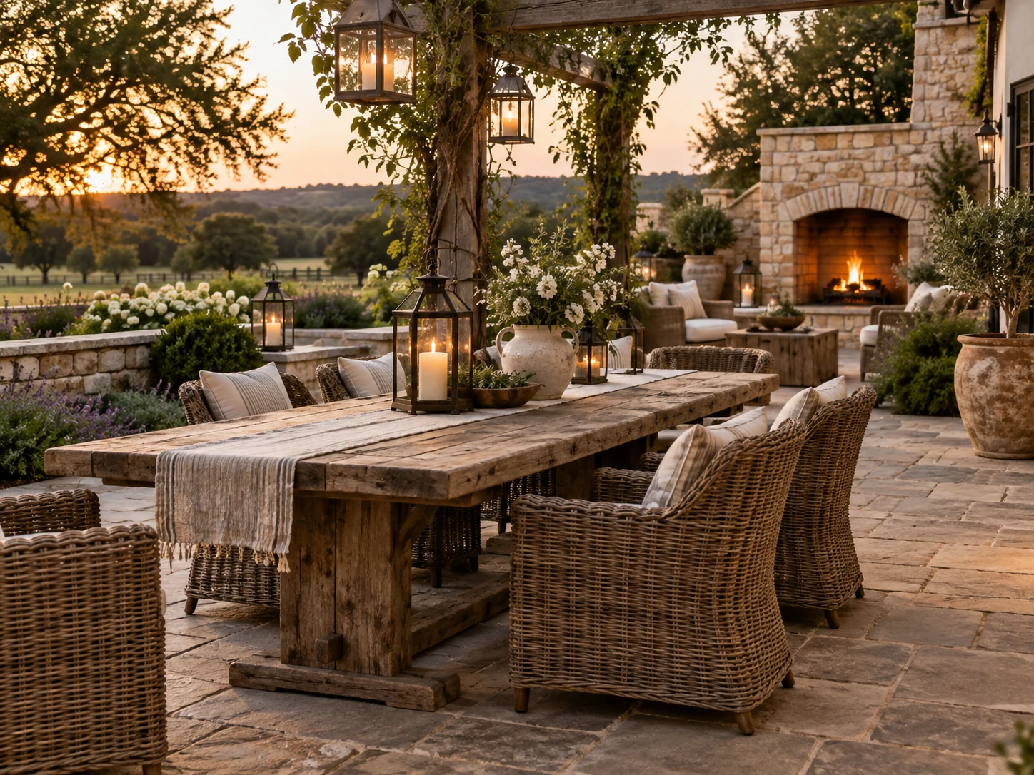 Farmhouse outdoor patio design