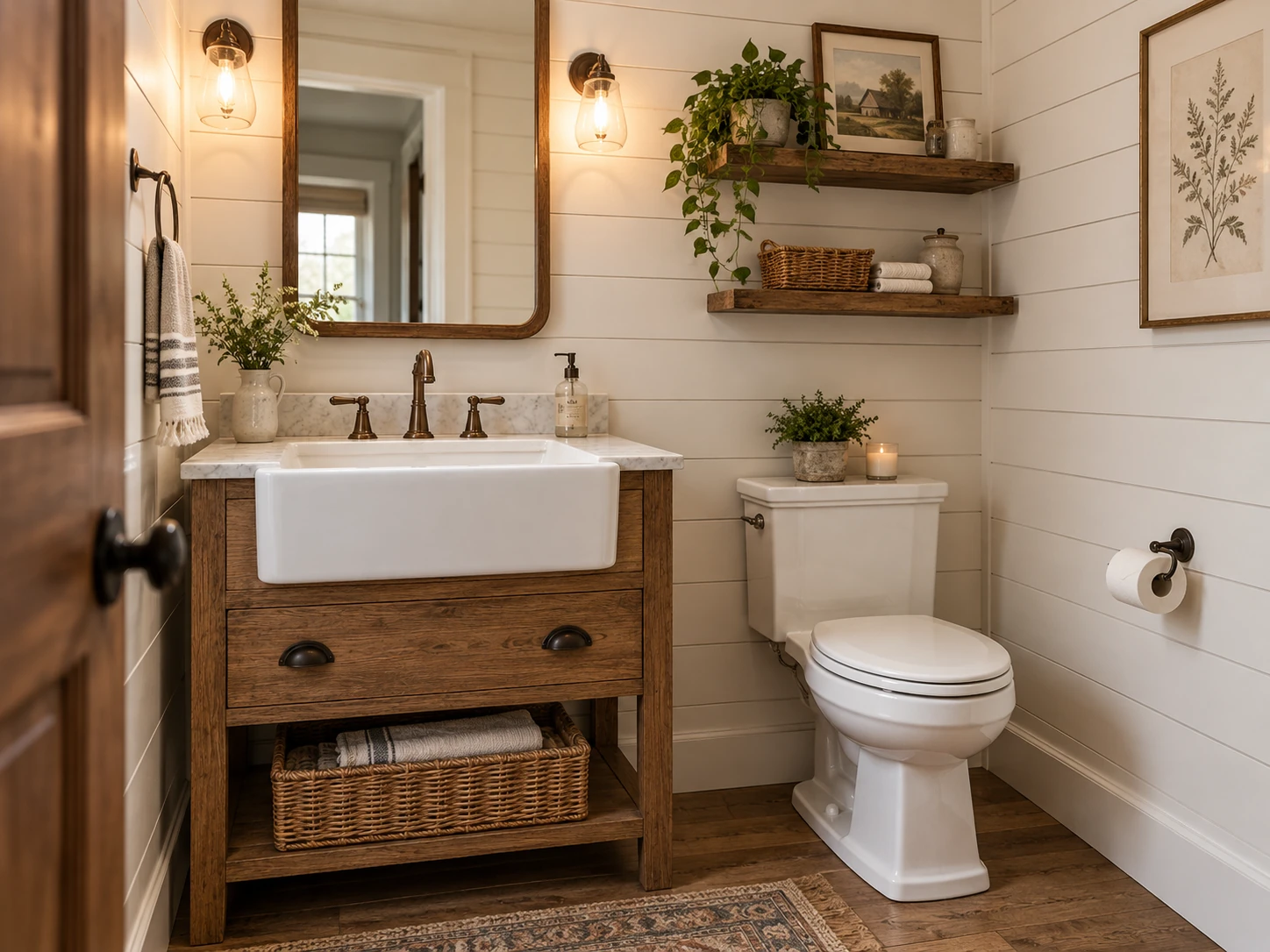 Farmhouse powder room design