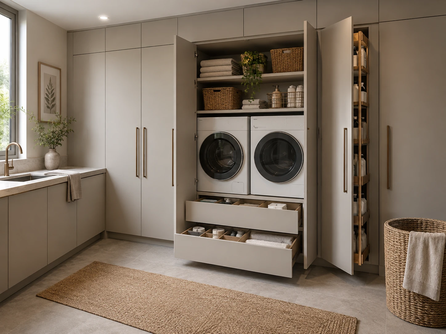 Hidden Laundry Wall laundry room design