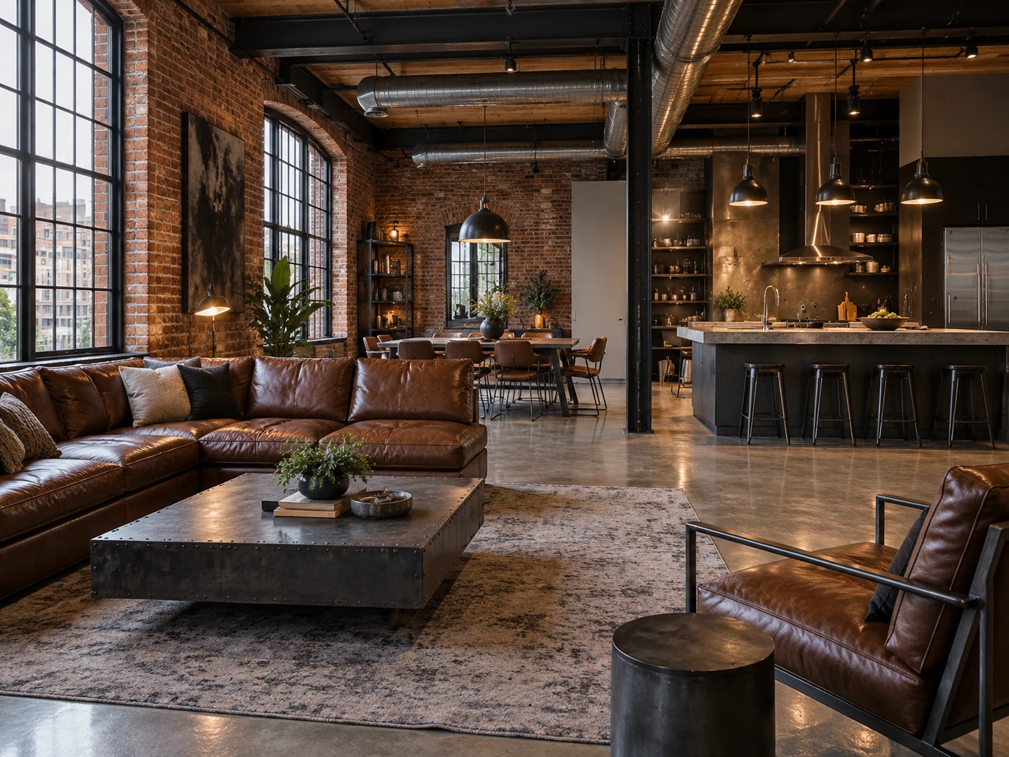 Industrial open concept living design