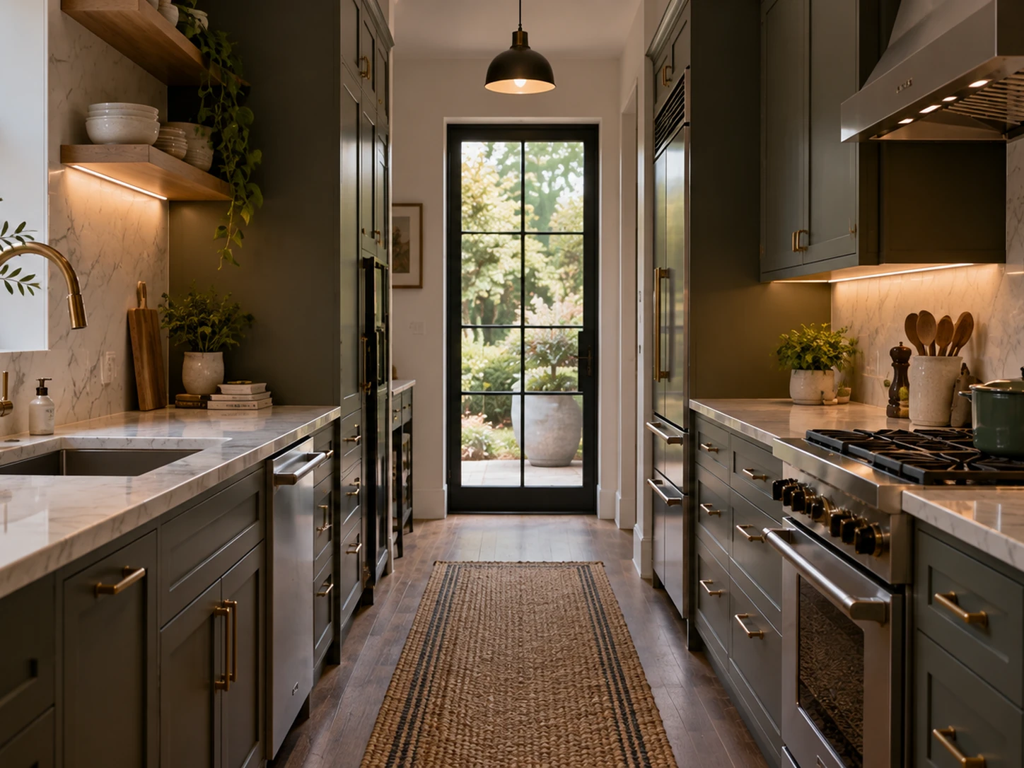 Industrial galley kitchen design