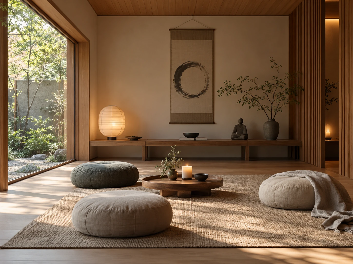 Japandi Sanctuary meditation room design