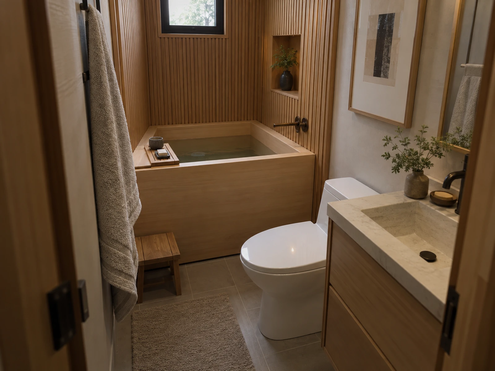Japandi small bathroom design
