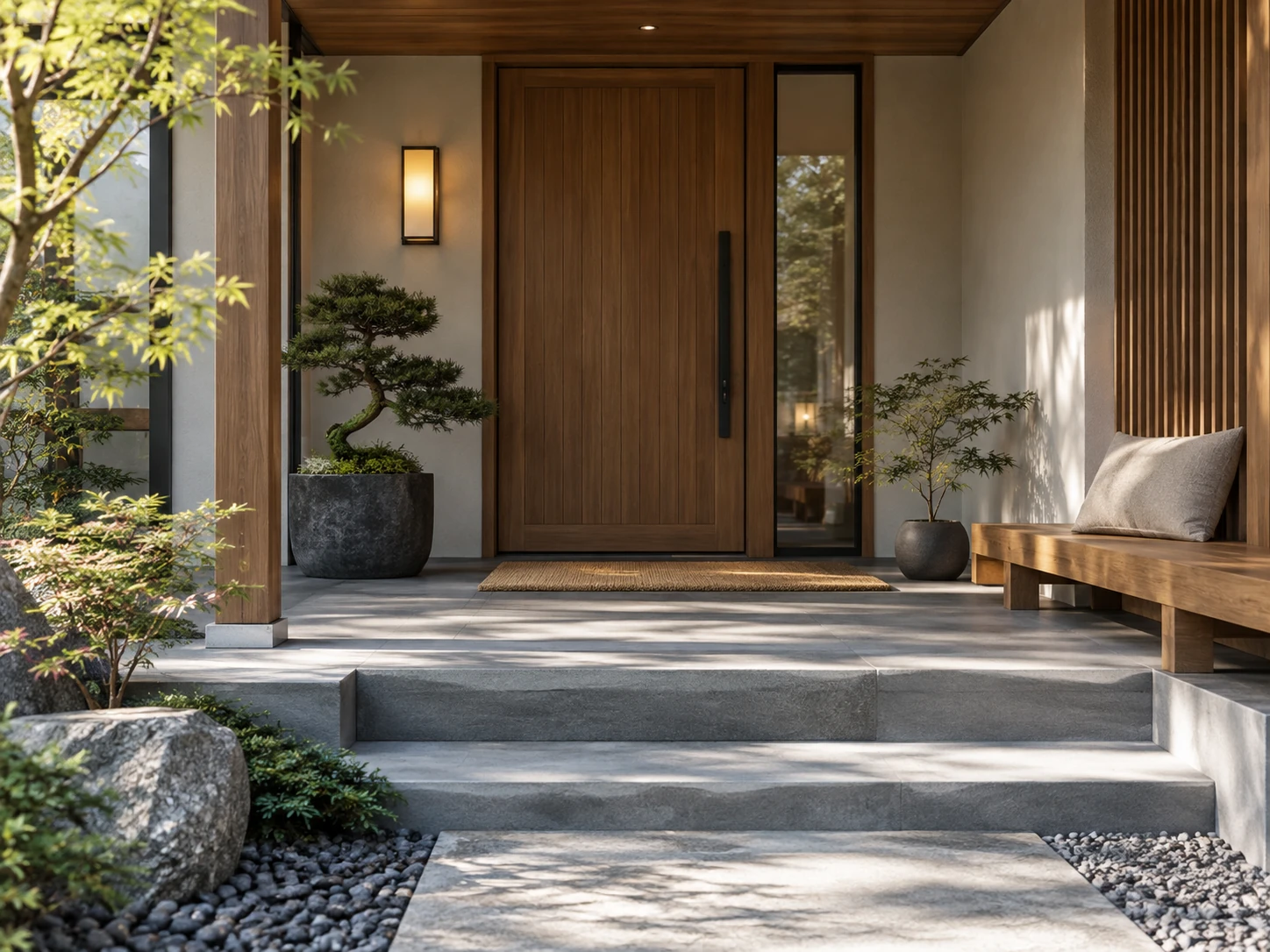 Japanese Zen front porch design