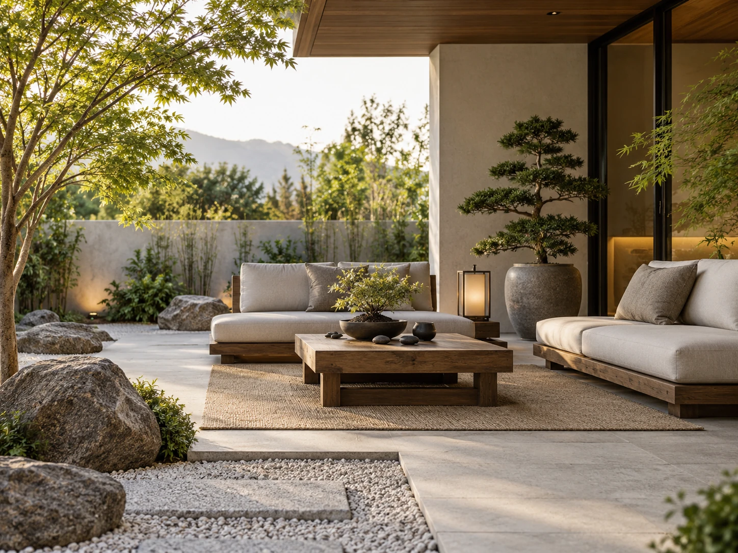 Japanese Zen outdoor patio design