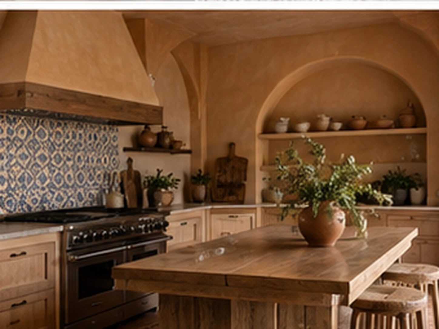 Mediterranean small kitchen design