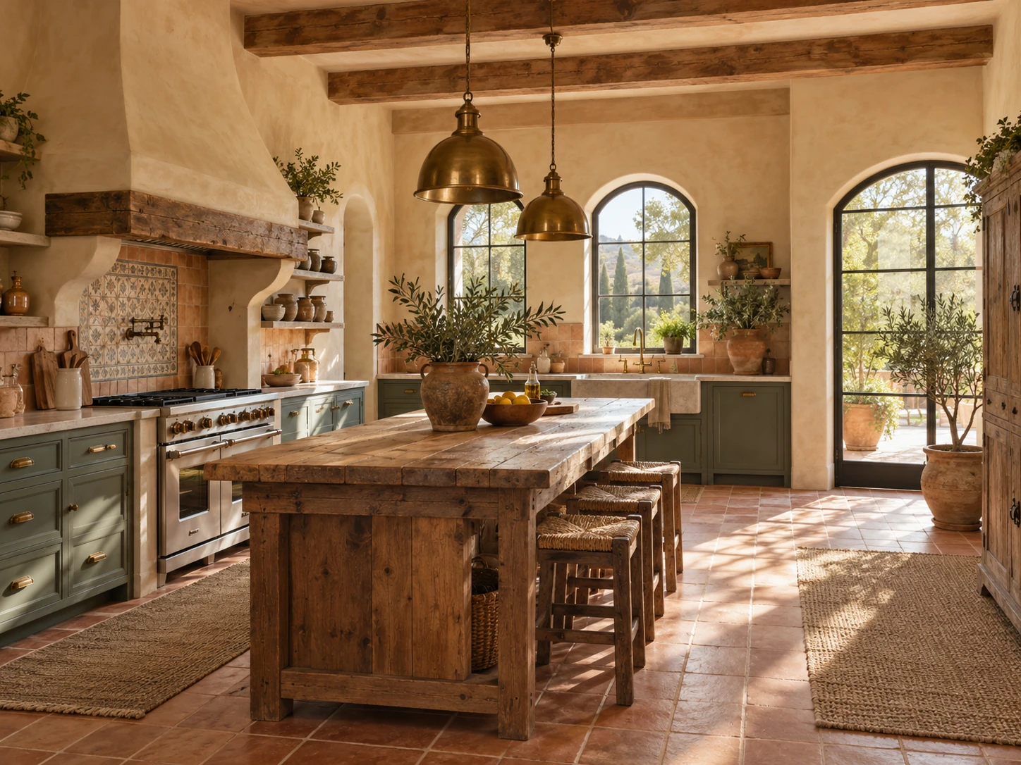 Mediterranean farmhouse kitchen design