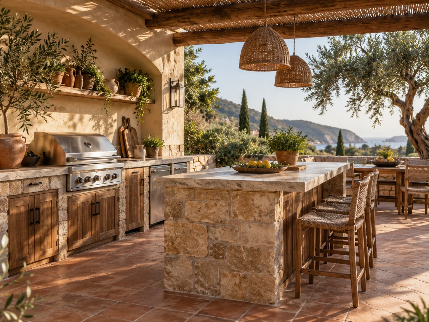 Mediterranean outdoor kitchen design