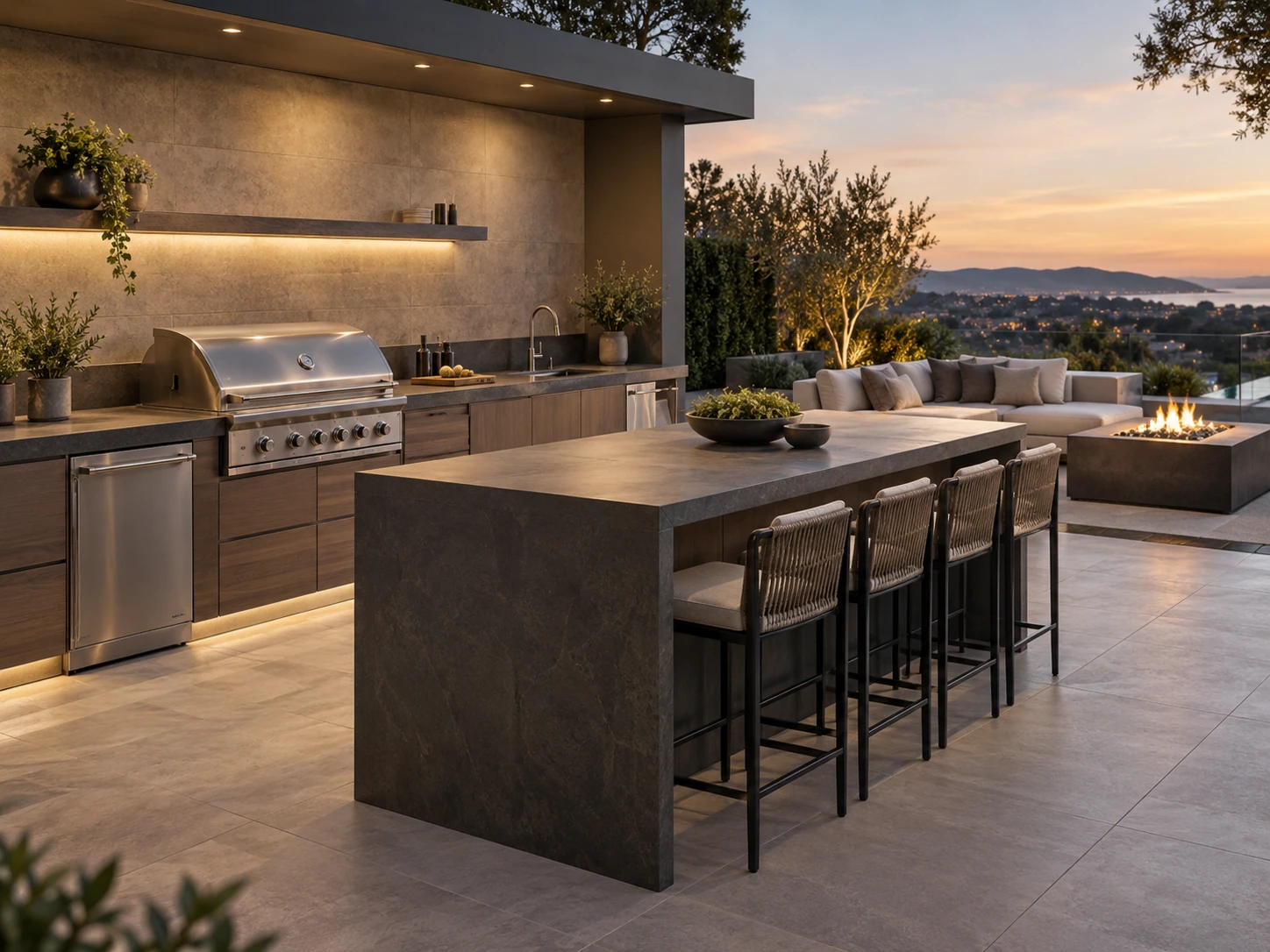 Modern Lounge outdoor kitchen design