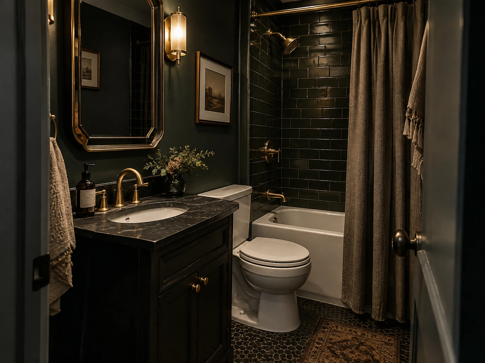 Moody Drama small bathroom design
