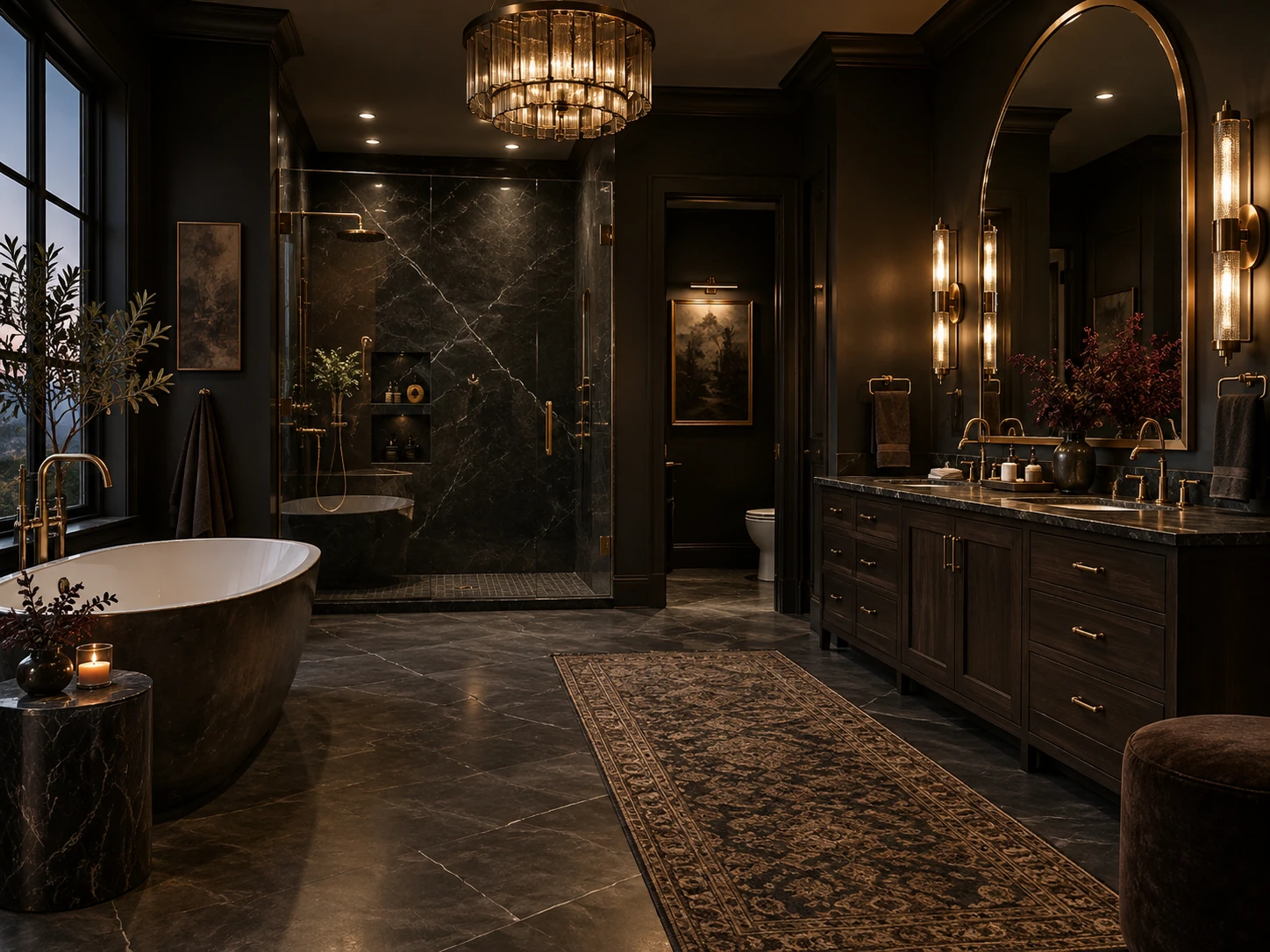 Moody Drama master bathroom design