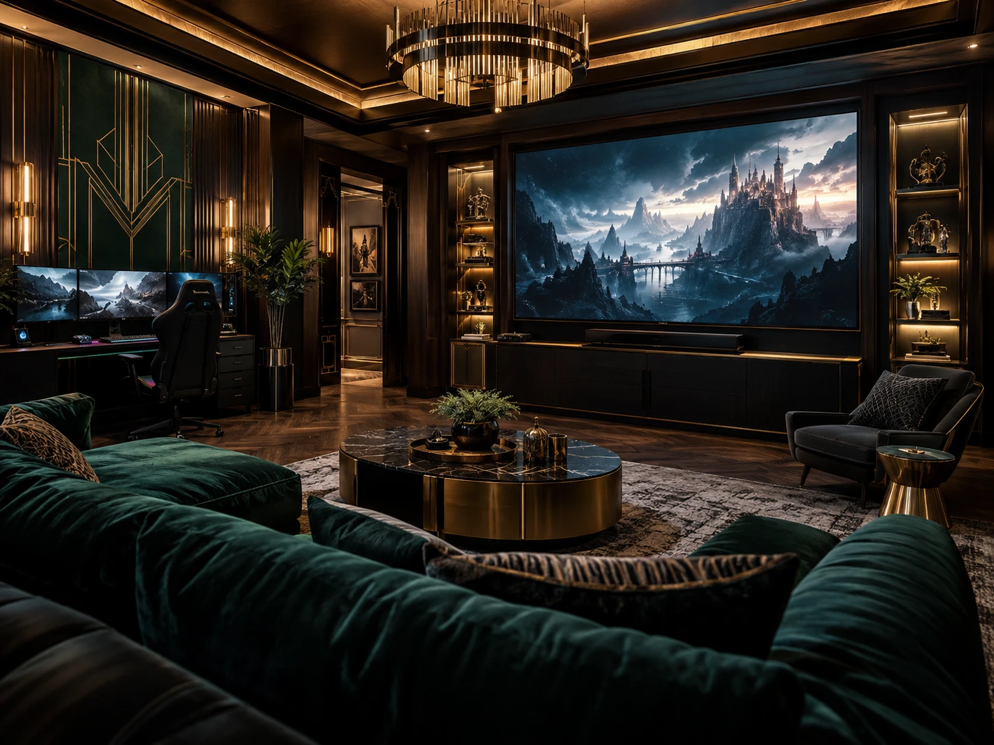 Neo-Deco Game Den gaming room design