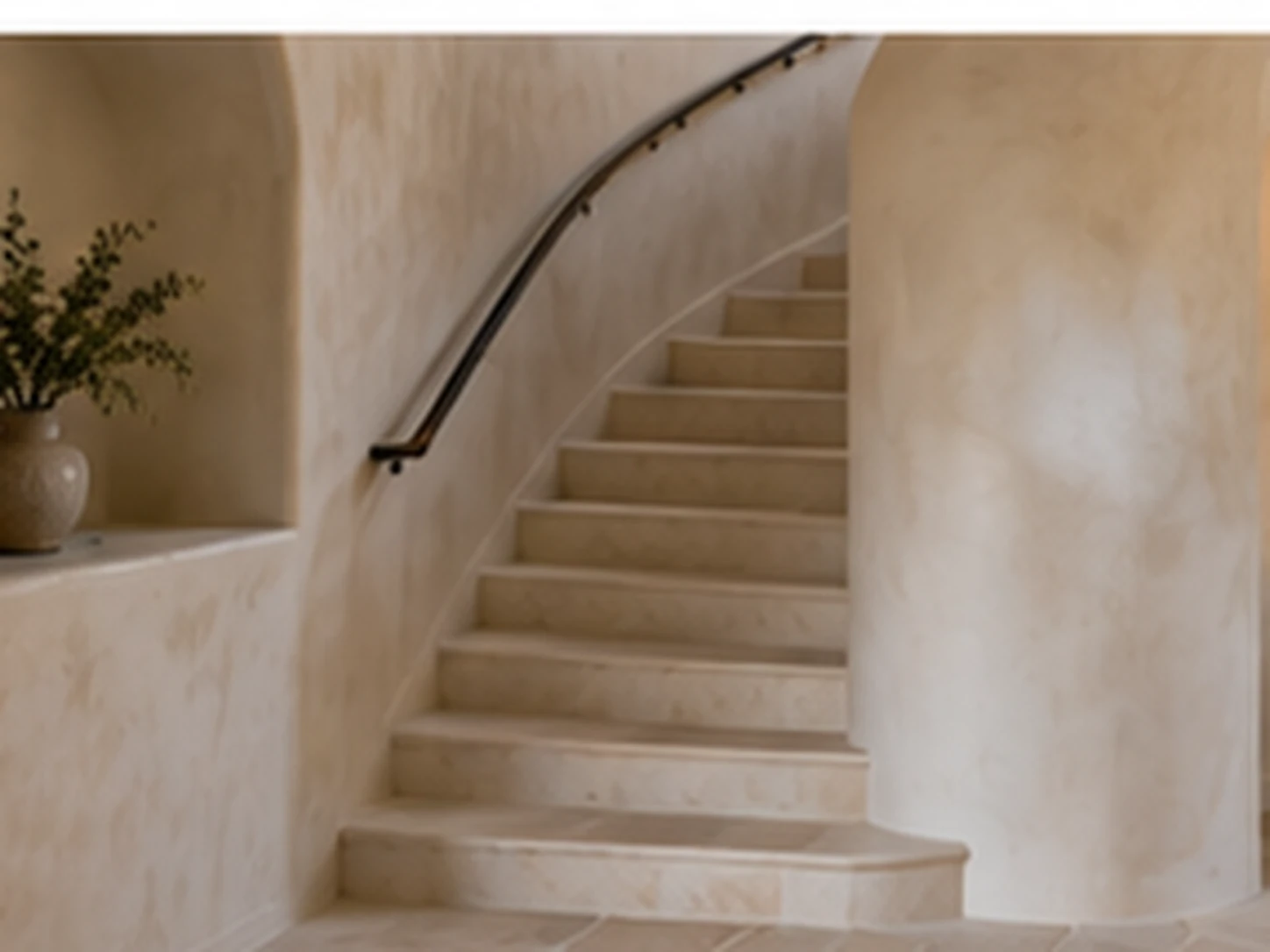 Organic Plaster staircase design