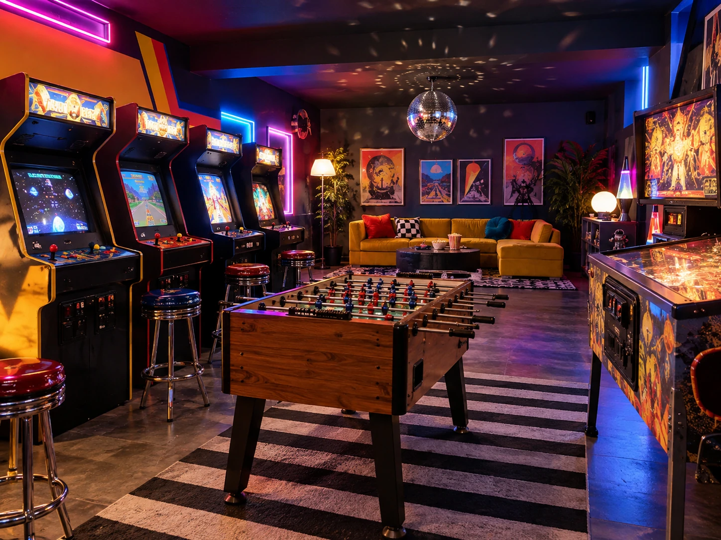 Retro Arcade gaming room design