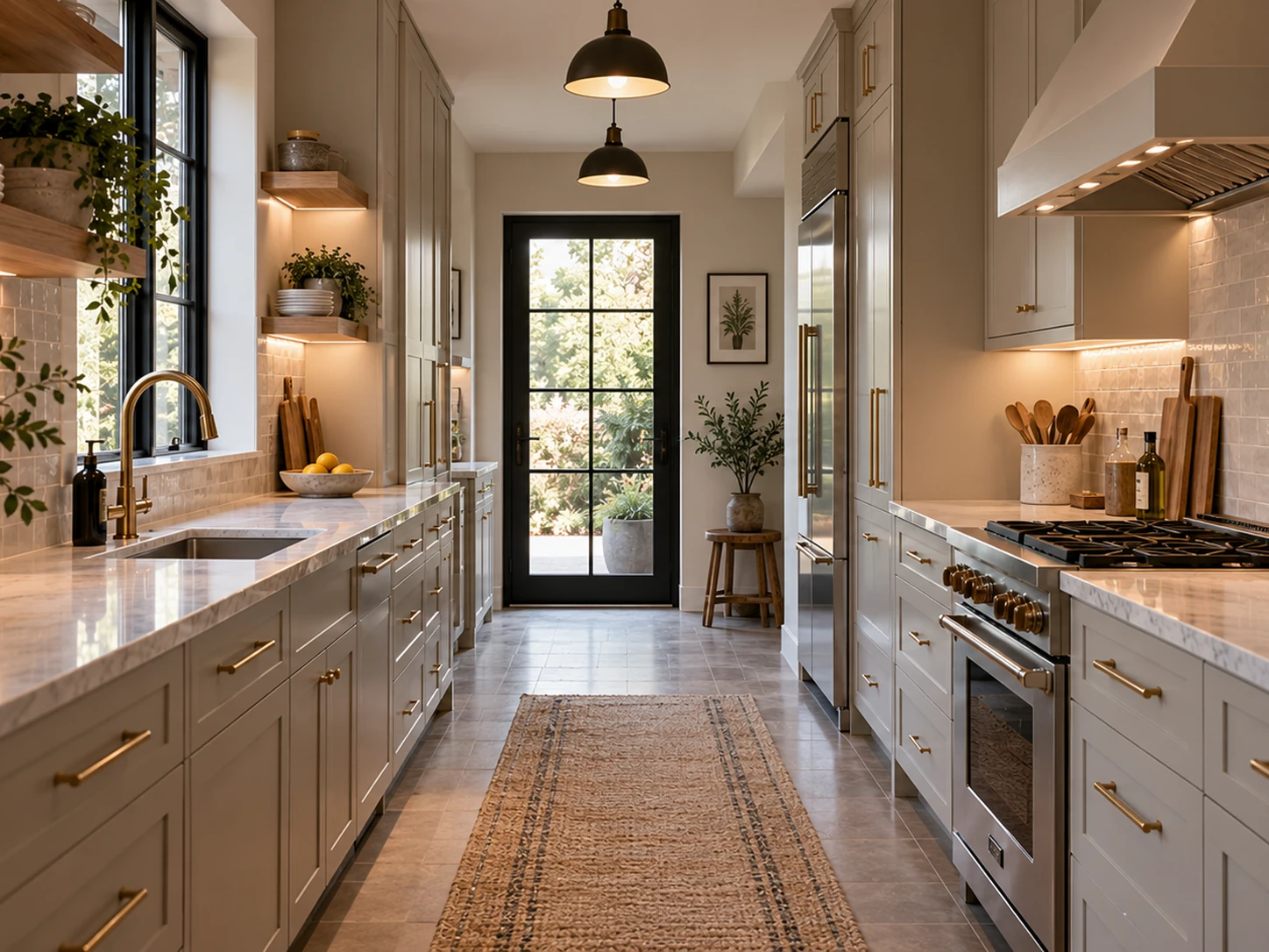 Scandinavian galley kitchen design