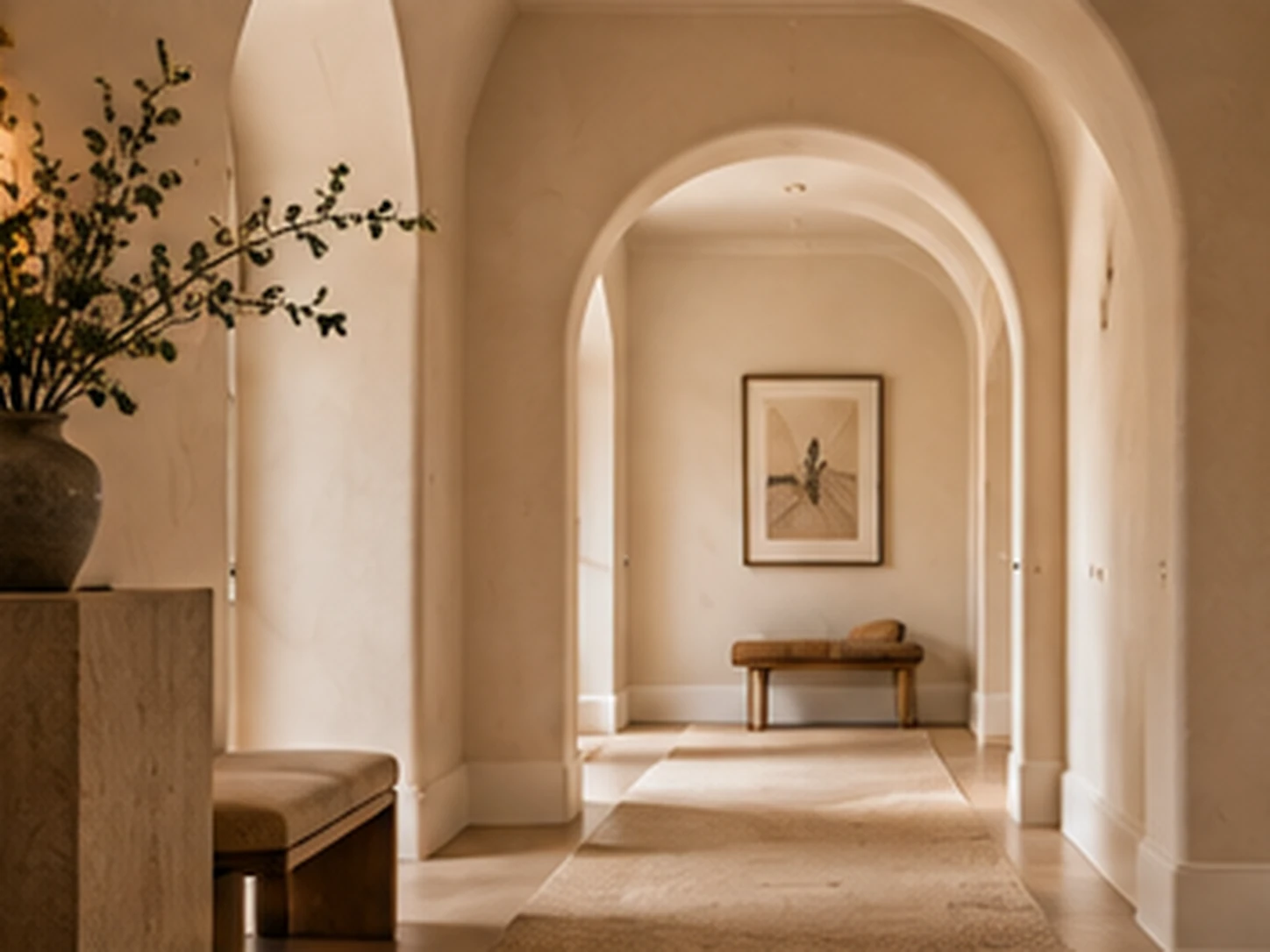 Sculptural Archway hallway design