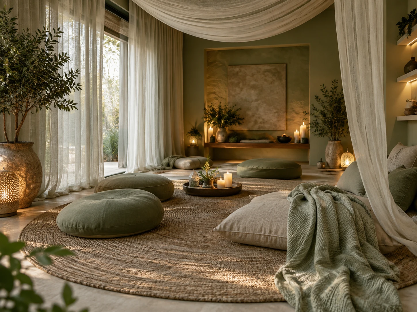 Soft Color Cocoon meditation room design