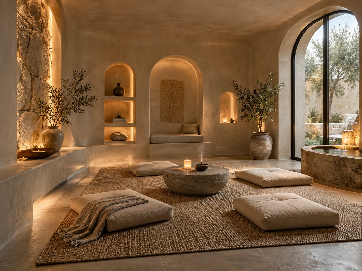 Tadelakt Spa meditation room design