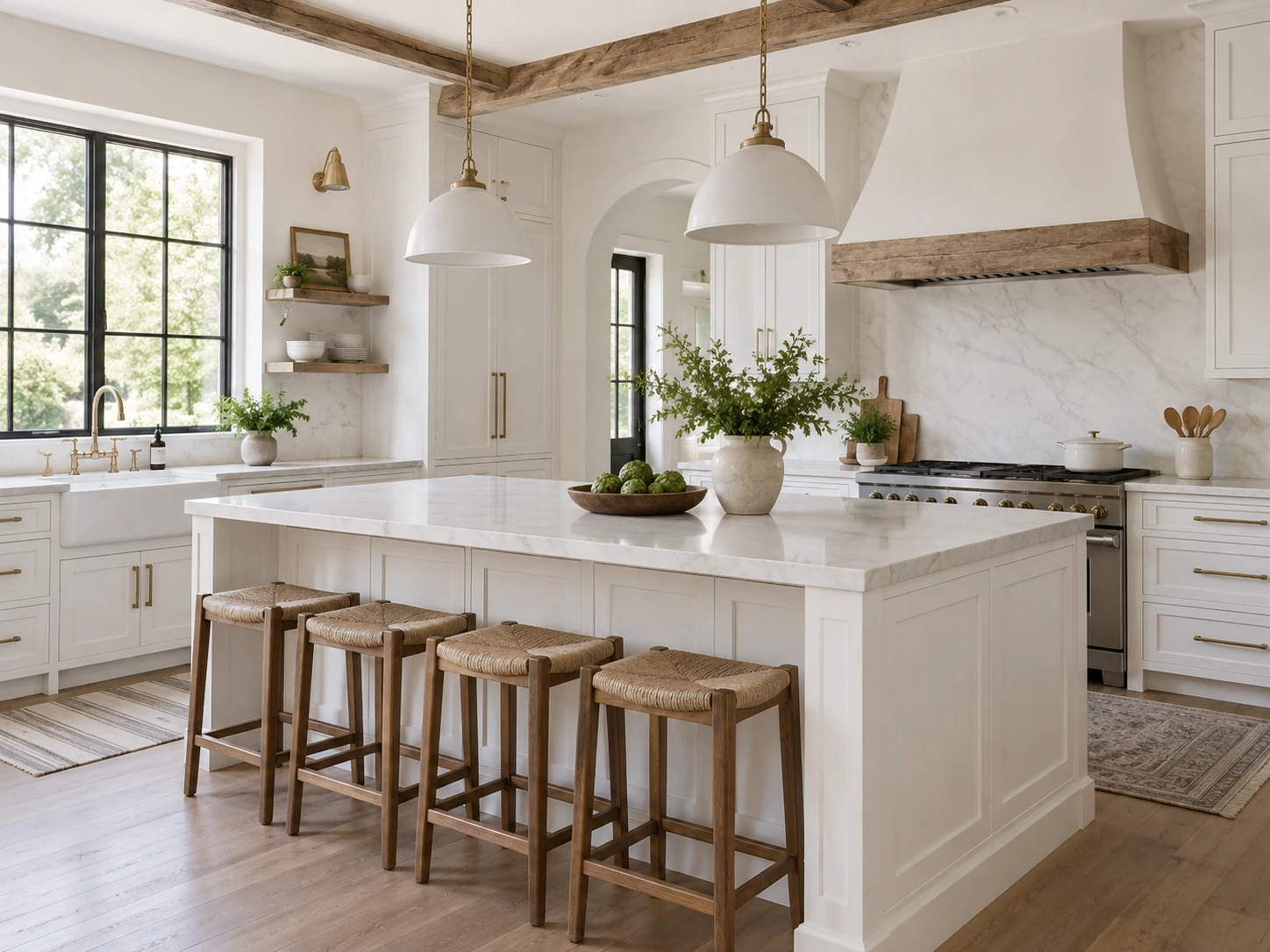 Transitional farmhouse kitchen design