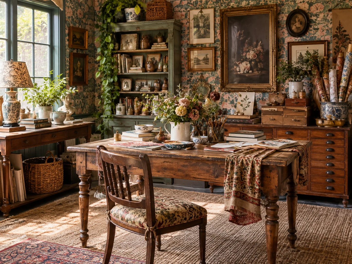 Vintage Eclectic craft room design