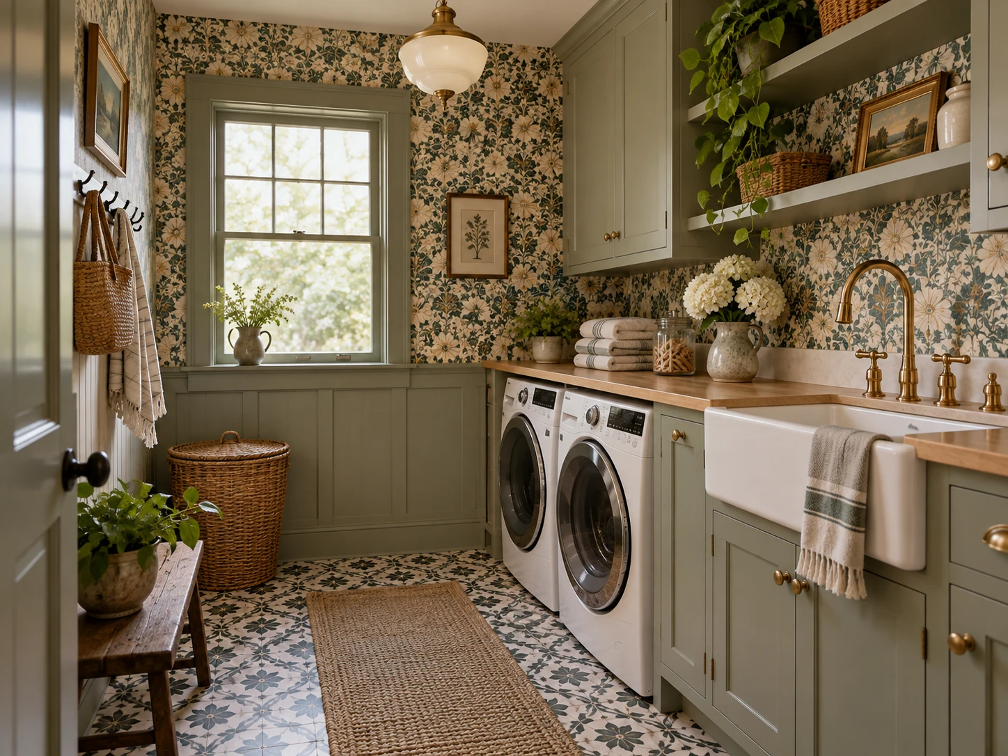 Vintage Pattern laundry room design