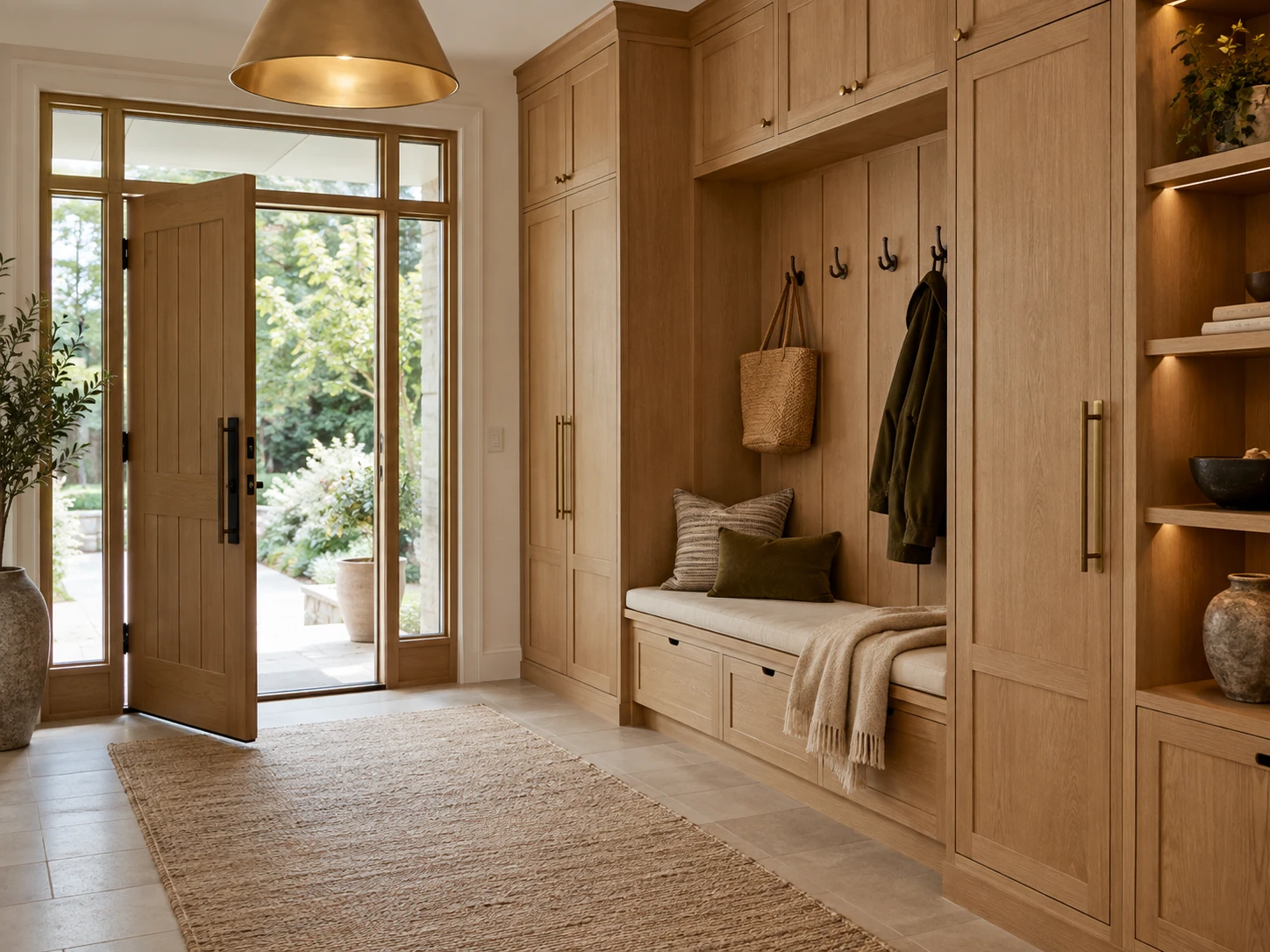 Warm Millwork entryway design