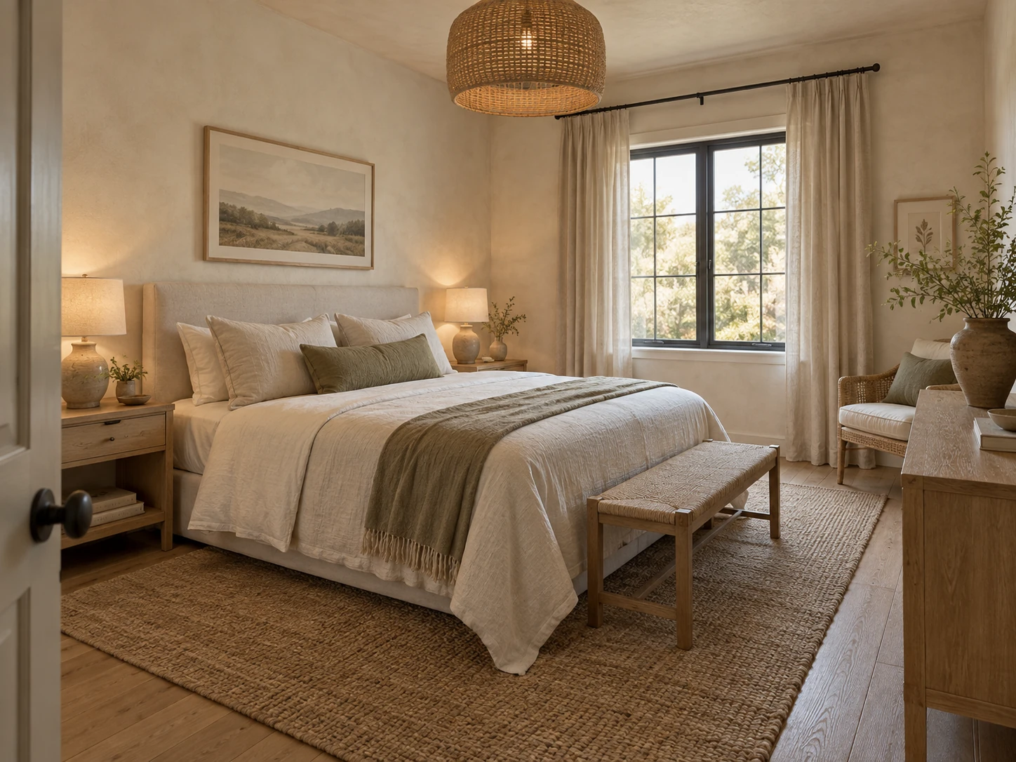 Warm Organic guest bedroom design