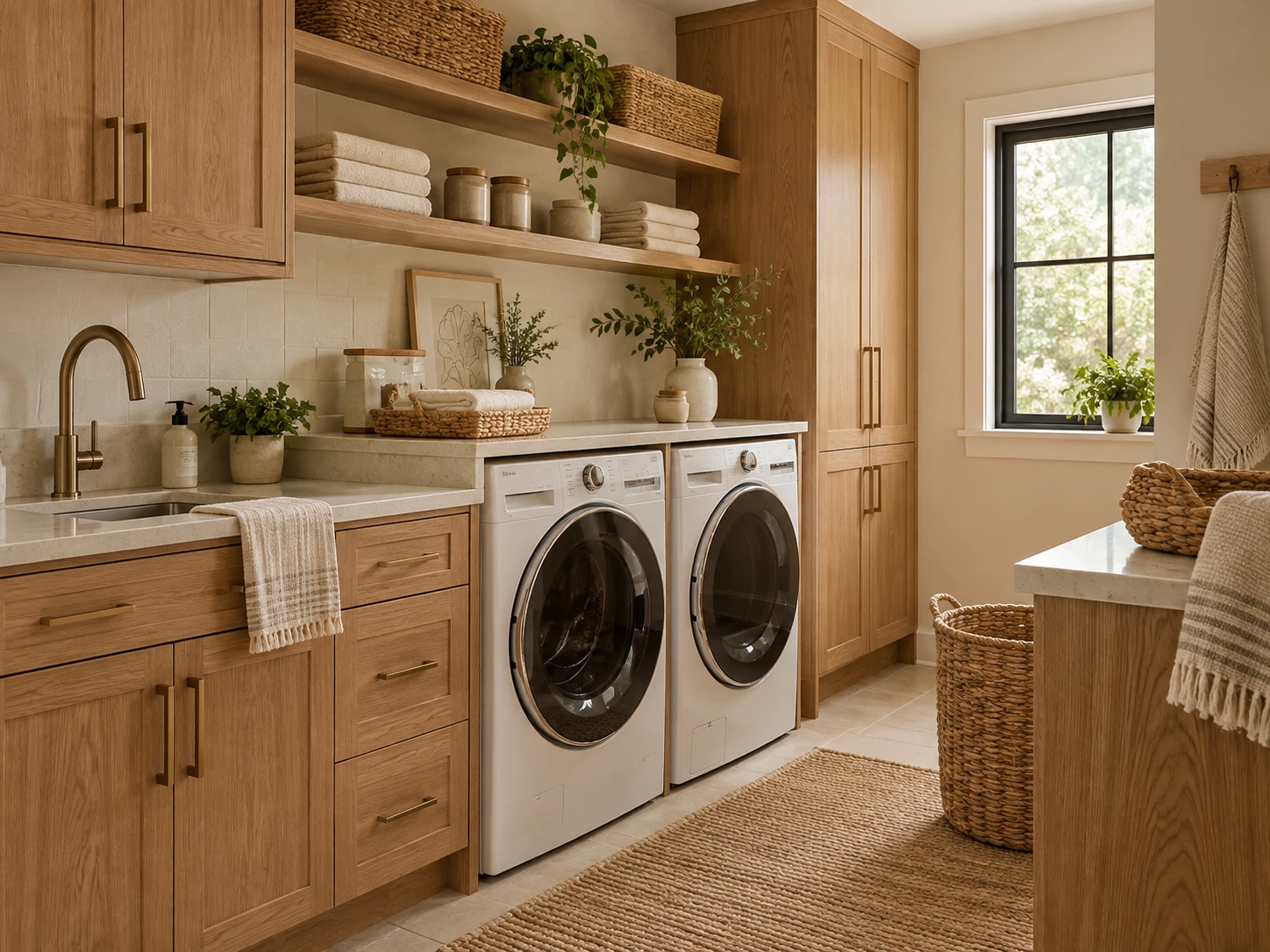 Warm Wood Laundry laundry room design