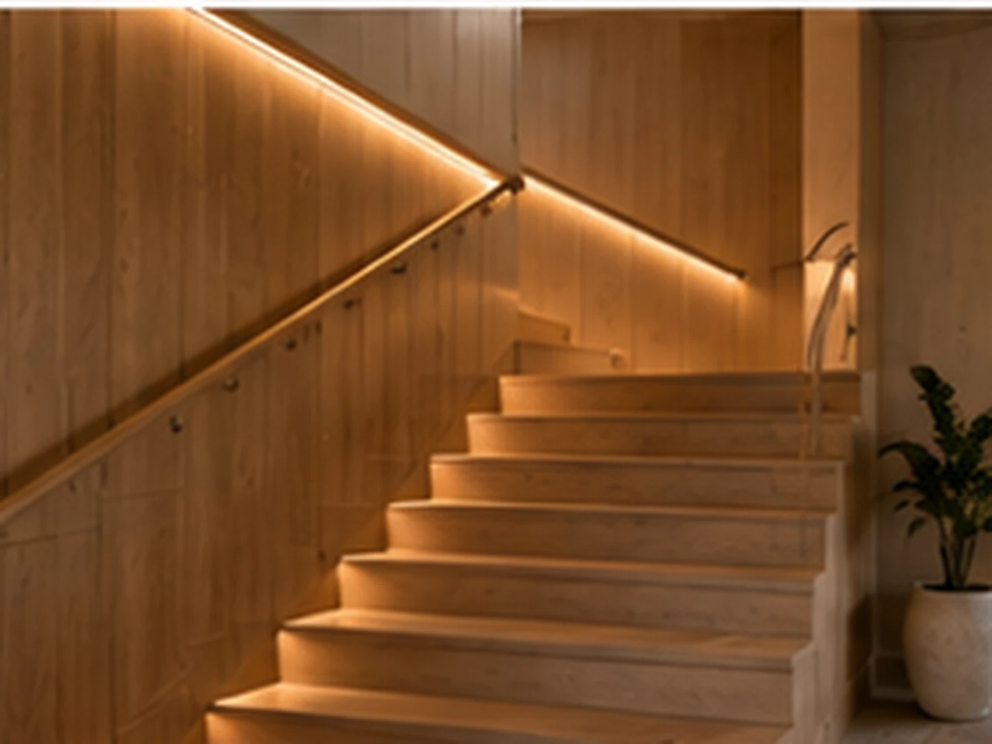 Warm Wood staircase design