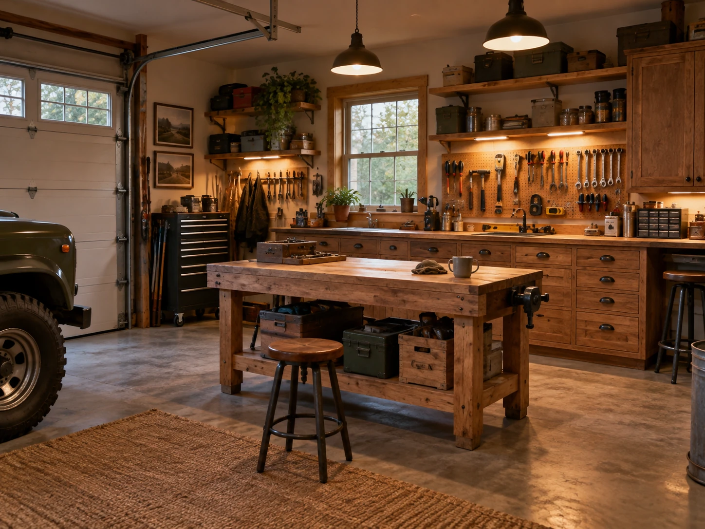 Warm Workshop garage design